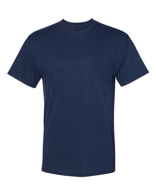 Hanes W110 Adult Workwear Pocket T-Shirt #color_NAVY