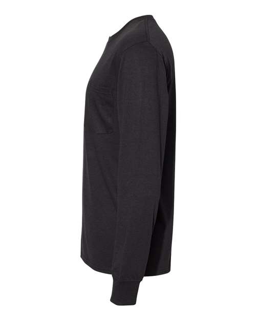 Hanes W120 Adult Workwear Long-Sleeve Pocket T-Shirt #color_BLACK