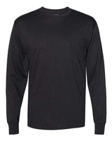 Hanes W120 Adult Workwear Long-Sleeve Pocket T-Shirt #color_BLACK