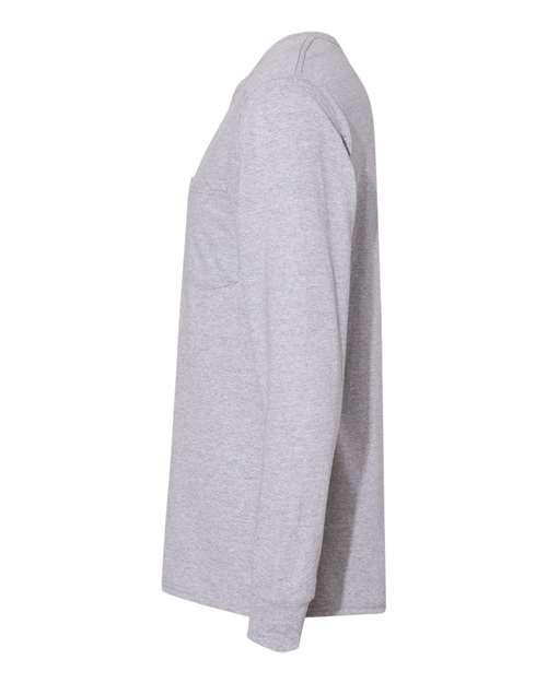 Hanes W120 Adult Workwear Long-Sleeve Pocket T-Shirt #color_LIGHT STEEL