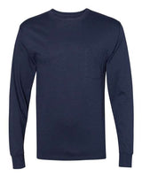Hanes W120 Adult Workwear Long-Sleeve Pocket T-Shirt #color_NAVY