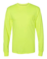 Hanes W120 Adult Workwear Long-Sleeve Pocket T-Shirt #color_SAFETY GREEN