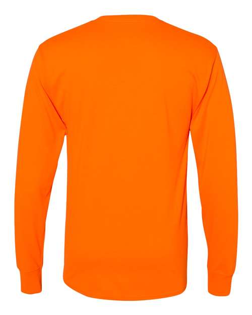 Hanes W120 Adult Workwear Long-Sleeve Pocket T-Shirt #color_SAFETY ORANGE