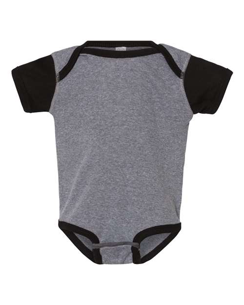 Rabbit Skins 4400 Infant Baby Rib Bodysuit #color_GRANITE HTH/ BLK