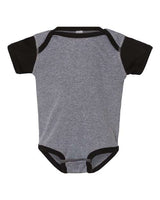 Rabbit Skins 4400 Infant Baby Rib Bodysuit #color_GRANITE HTH/ BLK