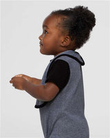 Rabbit Skins RS1004 Infant Contrast Trim Bib #color_GRANITE HTH/ BLK