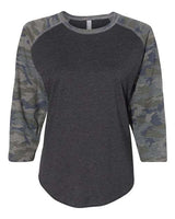 LAT LA3530 Ladies'' Baseball T-Shirt #color_VN SMKE/ VN CAMO