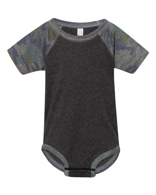 Rabbit Skins RS4430 Infant Baseball Bodysuit #color_VN SMKE/ VN CAMO