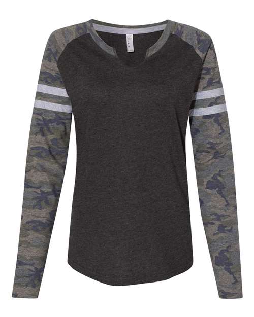 LAT 3534 Ladies' Gameday Mash-Up Long Sleeve Fine Jersey T-Shirt #color_V SM/ V CM/ V HT