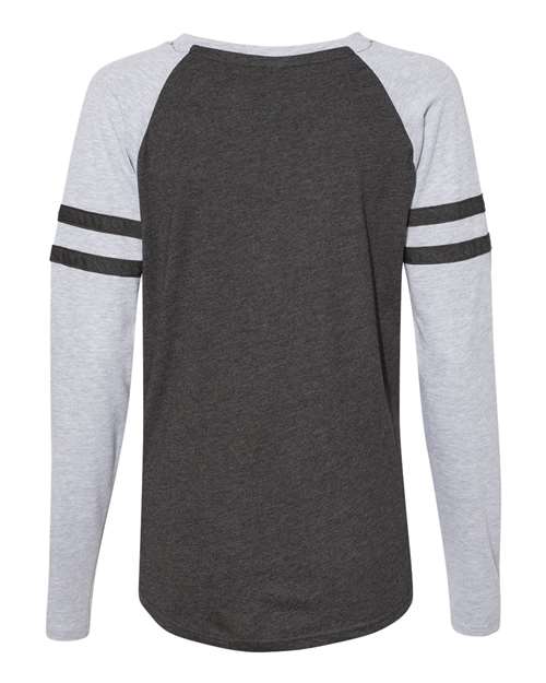 LAT 3534 Ladies' Gameday Mash-Up Long Sleeve Fine Jersey T-Shirt #color_V SM/ V HT/ V SM