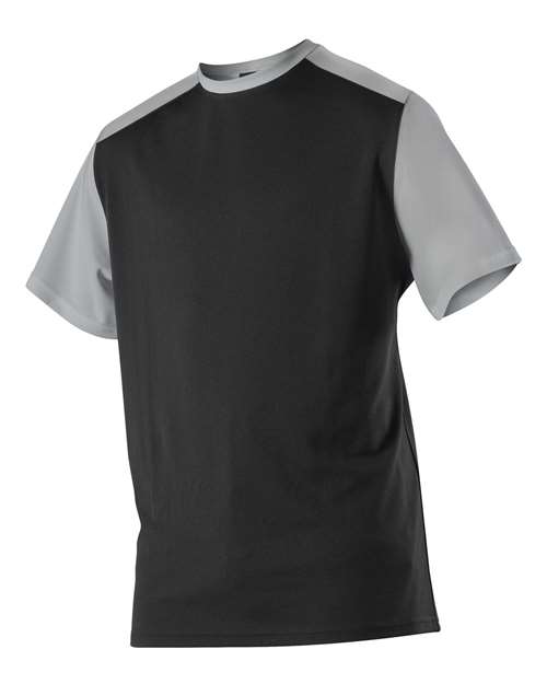 Alleson Athletic 532CJ Crewneck Baseball Jersey #color_Black/ Silver