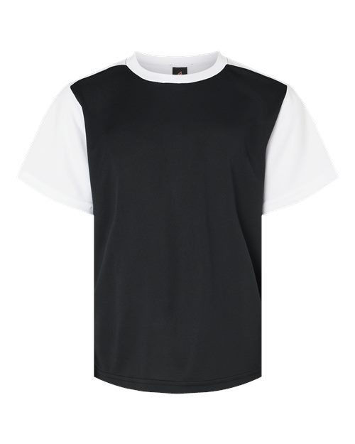 Alleson Athletic 532CJY Youth Crewneck Baseball Jersey #color_Black/ White