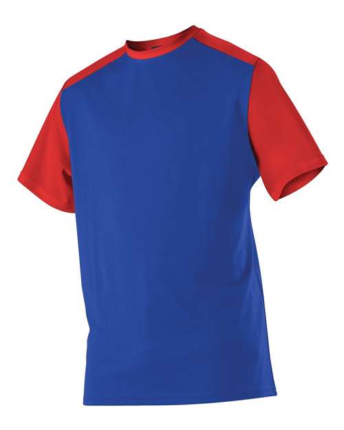Alleson Athletic 532CJY Youth Crewneck Baseball Jersey #color_Royal/ Red