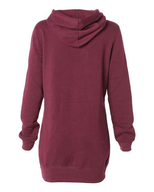 Independent Trading Co. PRM65DRS Women’s Special Blend Hooded Sweatshirt Dress #color_Maroon