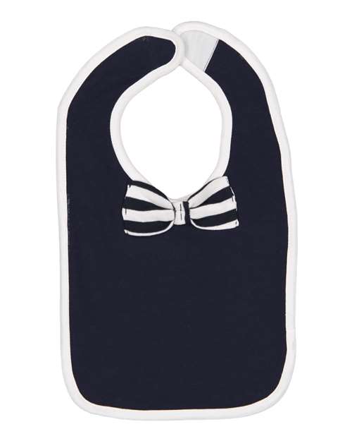 Rabbit Skins R1002 Infant Baby Rib Bow Tie Bib #color_NV/ WH/ NV WH ST