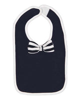 Rabbit Skins R1002 Infant Baby Rib Bow Tie Bib #color_NV/ WH/ NV WH ST