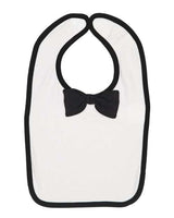 Rabbit Skins R1002 Infant Baby Rib Bow Tie Bib #color_WHITE/ BLACK