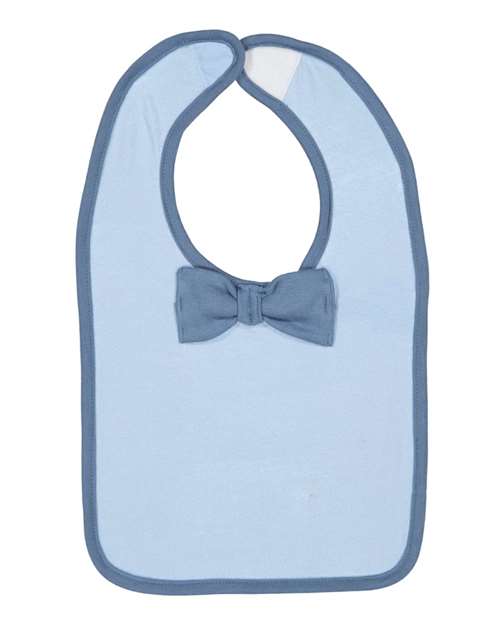 Rabbit Skins R1002 Infant Baby Rib Bow Tie Bib #color_LT BLUE/ INDIGO