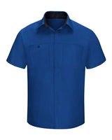 Red Kap SY42 Performance Plus Short Sleeve Shirt with Oilblok Technology #color_Royal Blue/ Black