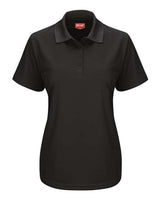 Red Kap SK97 Women's Short Sleeve Performance Knit Pocketless Core Polo #color_Black