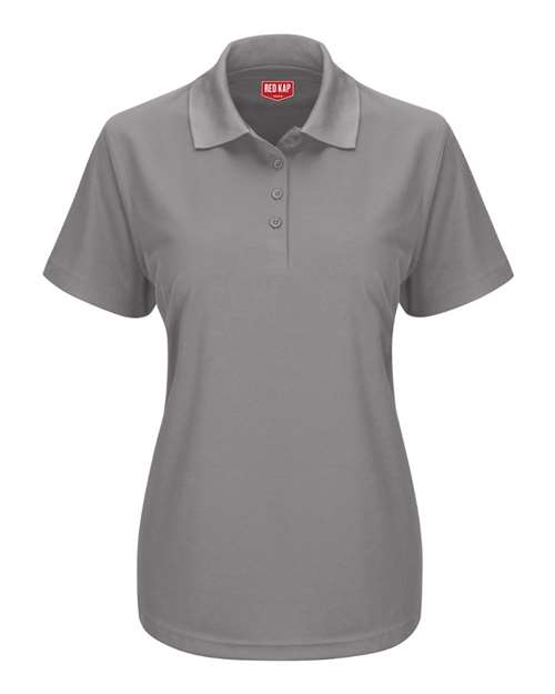 Red Kap SK97 Women's Short Sleeve Performance Knit Pocketless Core Polo #color_Grey