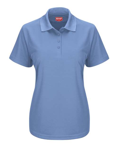 Red Kap SK97 Women's Short Sleeve Performance Knit Pocketless Core Polo #color_Medium Blue