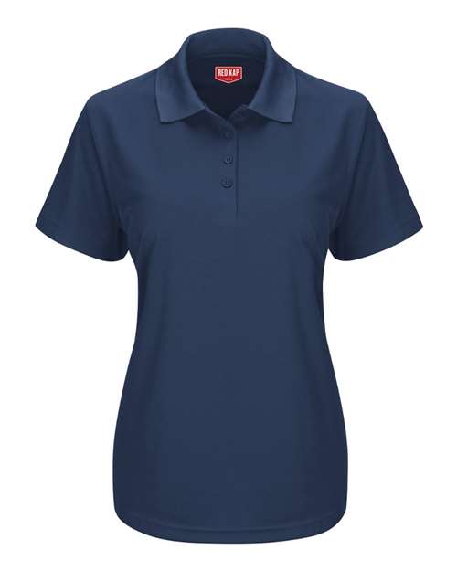 Red Kap SK97 Women's Short Sleeve Performance Knit Pocketless Core Polo #color_Navy