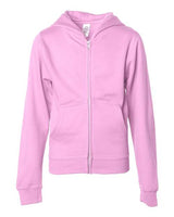 Independent Trading Co. SS4001YZ Youth Midweight Full-Zip Hooded Sweatshirt #color_Light Pink