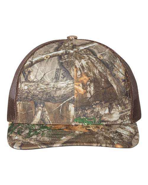 Richardson 112P Printed Trucker Cap #color_Realtree Edge/ Brown