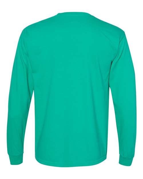 Comfort Colors C4410 Adult Heavyweight RSLong-Sleeve Pocket T-Shirt #color_ISLAND GREEN