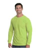 Bayside BA5360 Unisex 4.5 oz., 100% Polyester Performance Long-Sleeve T-Shirt #color_LIME GREEN