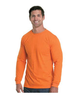 Bayside BA5360 Unisex 4.5 oz., 100% Polyester Performance Long-Sleeve T-Shirt #color_BRIGHT ORANGE