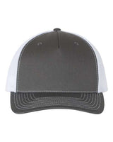 Richardson 112FP Five-Panel Trucker Cap #color_Charcoal/ White