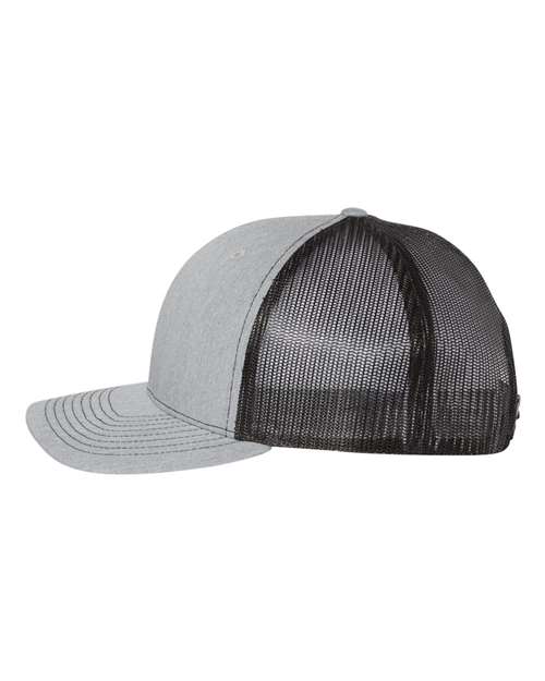 Richardson 112FP Five-Panel Trucker Cap #color_Heather Grey/ Black