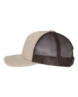 Richardson 112FP Five-Panel Trucker Cap #color_Khaki/ Coffee