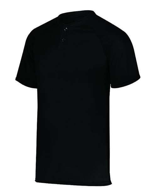 Augusta Sportswear AG1565 Adult Attain 2-Button Baseball Jersey #color_BLACK