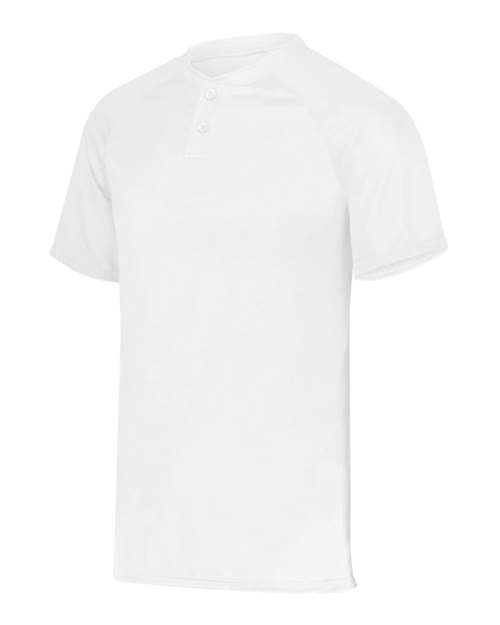 Augusta Sportswear AG1565 Adult Attain 2-Button Baseball Jersey #color_WHITE