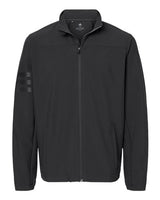 Adidas A267 3-Stripes Full-Zip Jacket #color_Black/ Black