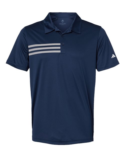 Adidas A324 3-Stripes Chest Polo #color_Collegiate Navy/ White