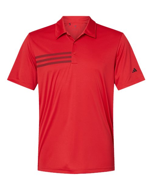 Adidas A324 3-Stripes Chest Polo #color_Collegiate Red/ Black