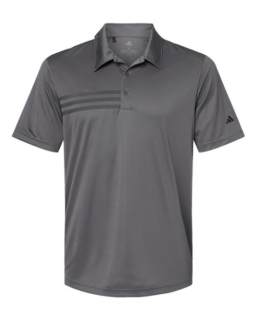 Adidas A324 3-Stripes Chest Polo #color_Grey Five/ Black