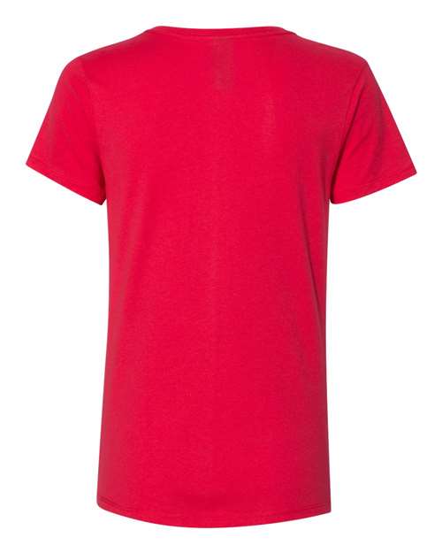 Hanes S04V Ladies' Nano-T V-Neck T-Shirt #color_ATHLETIC RED
