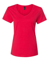 Hanes S04V Ladies' Nano-T V-Neck T-Shirt #color_ATHLETIC RED