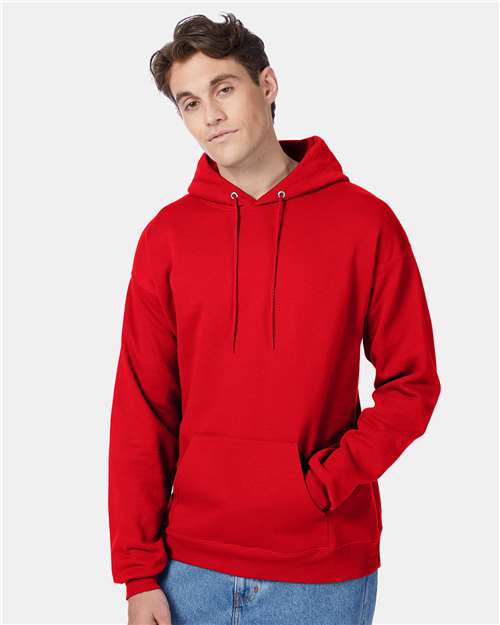 Hanes P170 Unisex Ecosmart 50/50 Pullover Hooded Sweatshirt #color_ATHLETIC RED