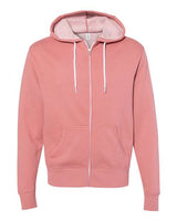 Independent Trading Co. AFX90UNZ Lightweight Full-Zip Hooded Sweatshirt #color_Dusty Rose