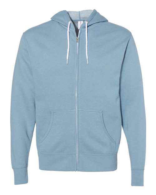Independent Trading Co. AFX90UNZ Lightweight Full-Zip Hooded Sweatshirt #color_Misty Blue