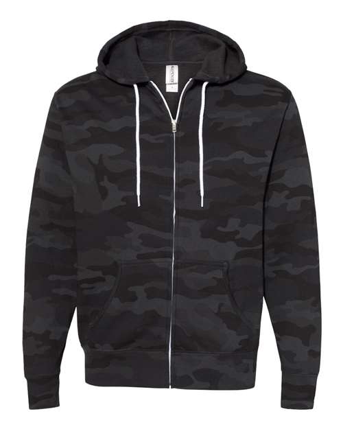 Independent Trading Co. AFX90UNZ Lightweight Full-Zip Hooded Sweatshirt #color_Black Camo