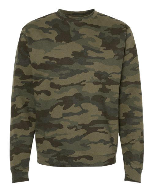 Independent Trading Co. SS3000 Midweight Crewneck Sweatshirt #color_Forest Camo