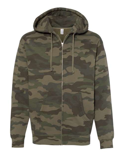Independent Trading Co. IND4000Z Heavyweight Full-Zip Hooded Sweatshirt #color_Forest Camo