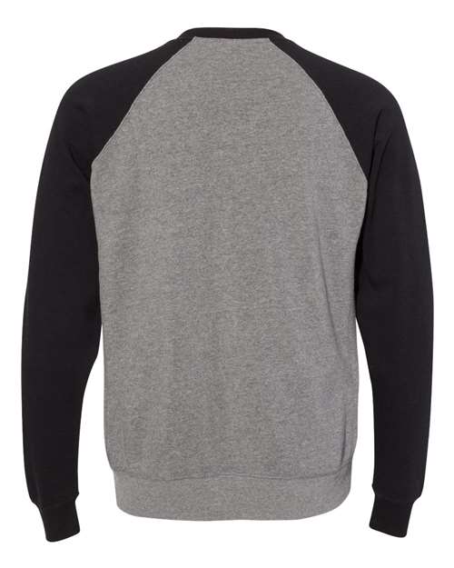 Independent Trading Co. PRM30SBC Special Blend Crewneck Raglan Sweatshirt #color_Nickel Heather/ Black